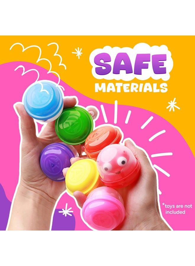 Entervending Vending Machine Capsules - 2 Inch Frosty-Clear Acorn Capsules - 50 Pcs Empty Toy Capsules - 7 Colors Plastic Capsules for Toys - 51 mm Prize Machine Capsules - Claw Machine Containers - Image 4