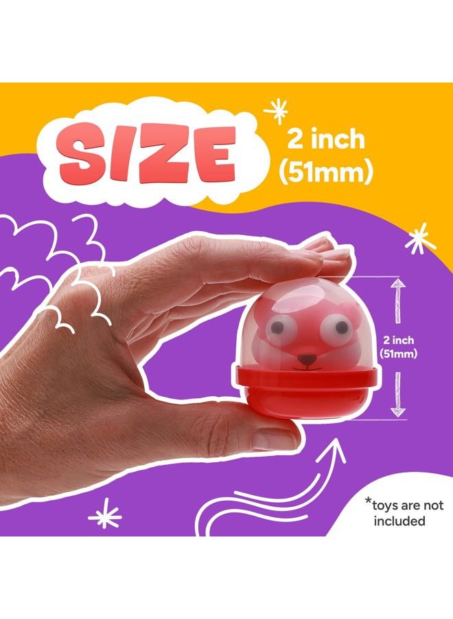 Entervending Vending Machine Capsules - 2 Inch Frosty-Clear Acorn Capsules - 50 Pcs Empty Toy Capsules - 7 Colors Plastic Capsules for Toys - 51 mm Prize Machine Capsules - Claw Machine Containers - Image 2
