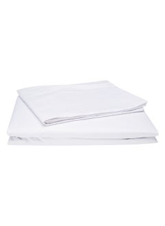 Home-Tex Design 3 Piece Hometex Design King Size Flat Sheet Set White - 1 Flat Sheet (240x260 cm) +2 Pillow Covers (50x75 cm)  - Image 3
