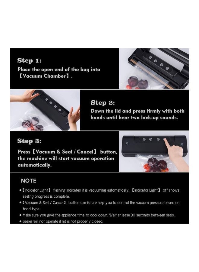 NIBEMINENT Automatic Vacuum Air Sealing Machine With Bags Black - Image 5