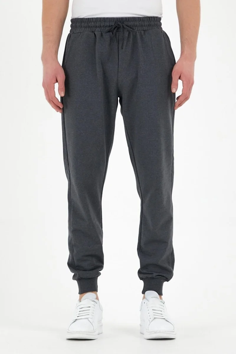 mmetalic Metallic Anthracite Men's Tracksuit Bottoms Labeled Back and Side Pockets Regular Fit