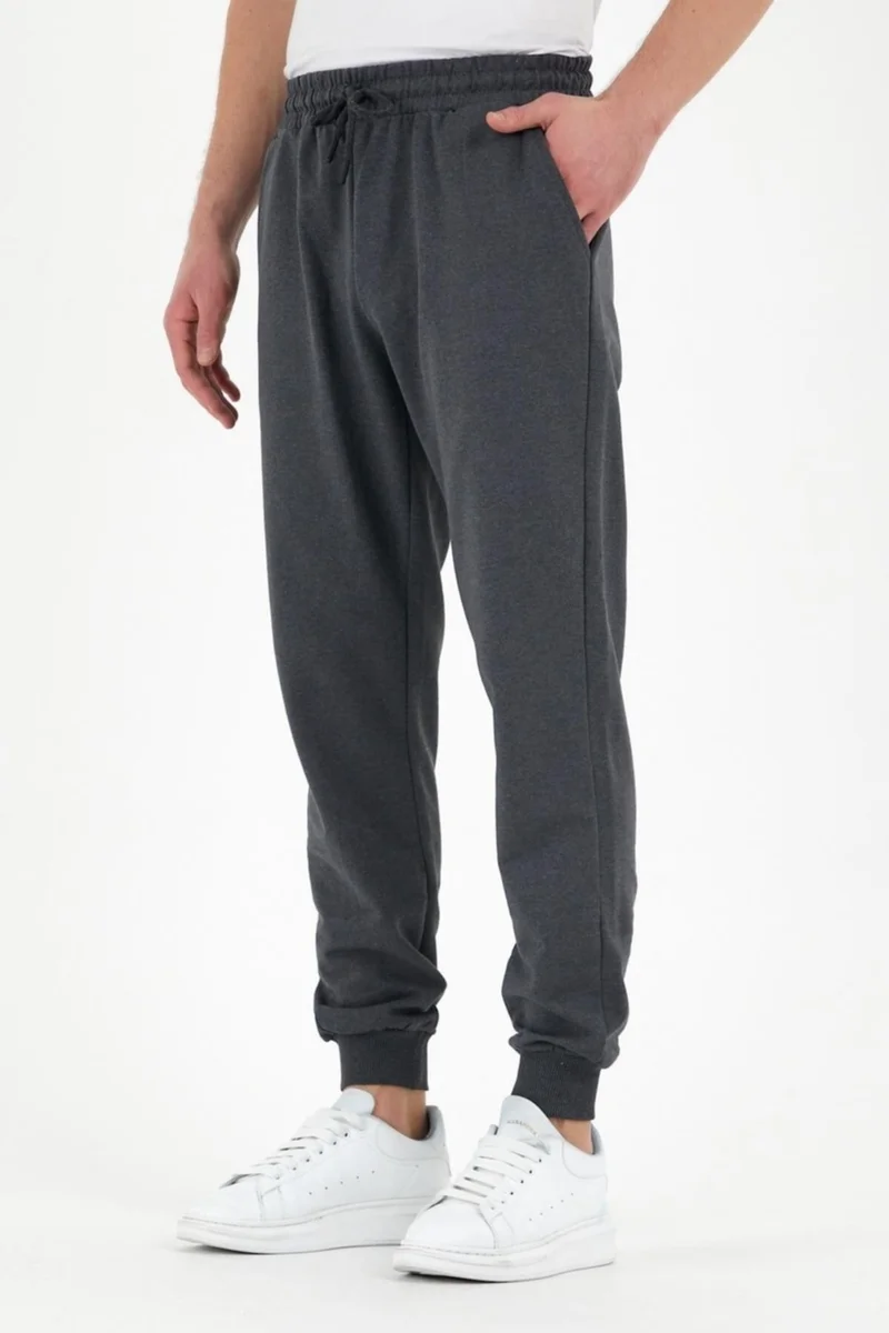 mmetalic Metallic Anthracite Men's Tracksuit Bottoms Labeled Back and Side Pockets Regular Fit