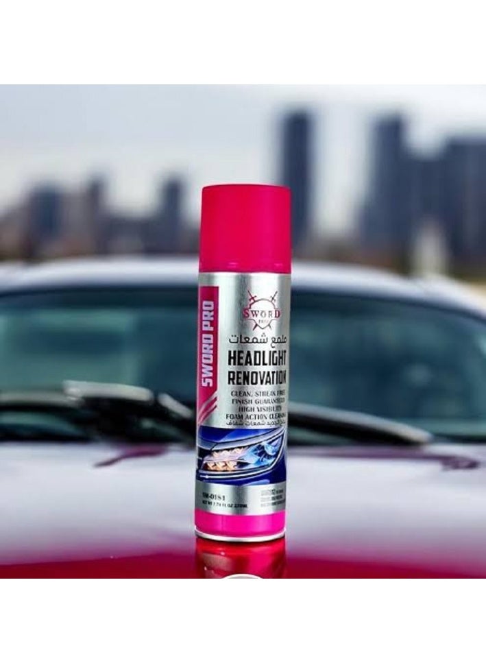 Sword Pro Headlight Renewal, Polish and Clear Spray, Headlights Foam Restoring Clarity and Brightness - Image 2