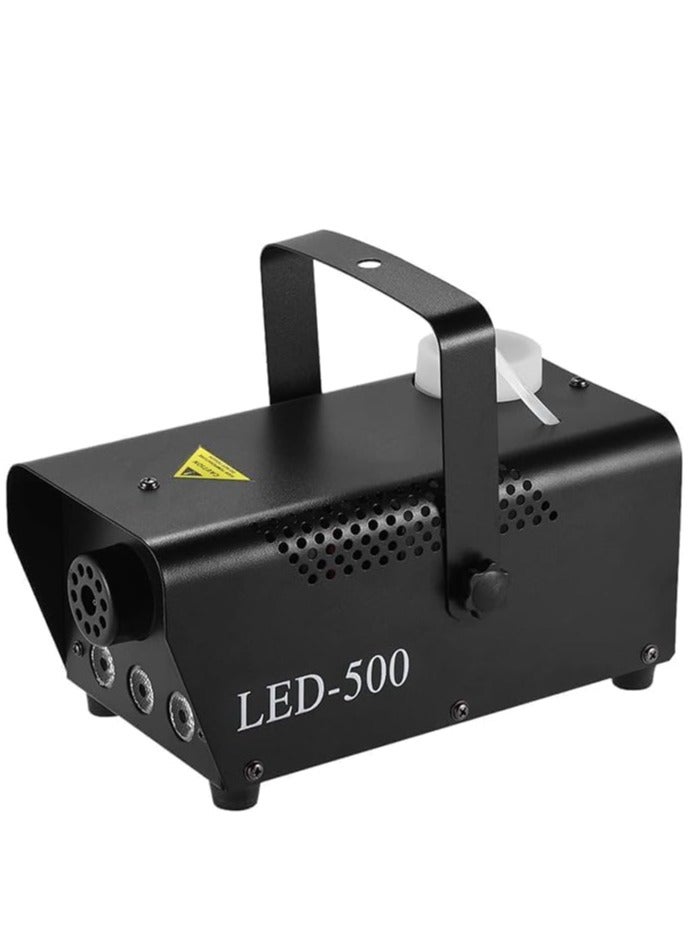LED-500W Fog Machine Mini,Fog Machine Small With 3-Color LED Lights 250ml Tank Remote Control Stage Machine Suitable For Using In Party Wedding Live Concert Bar KTV ETC - Image 1