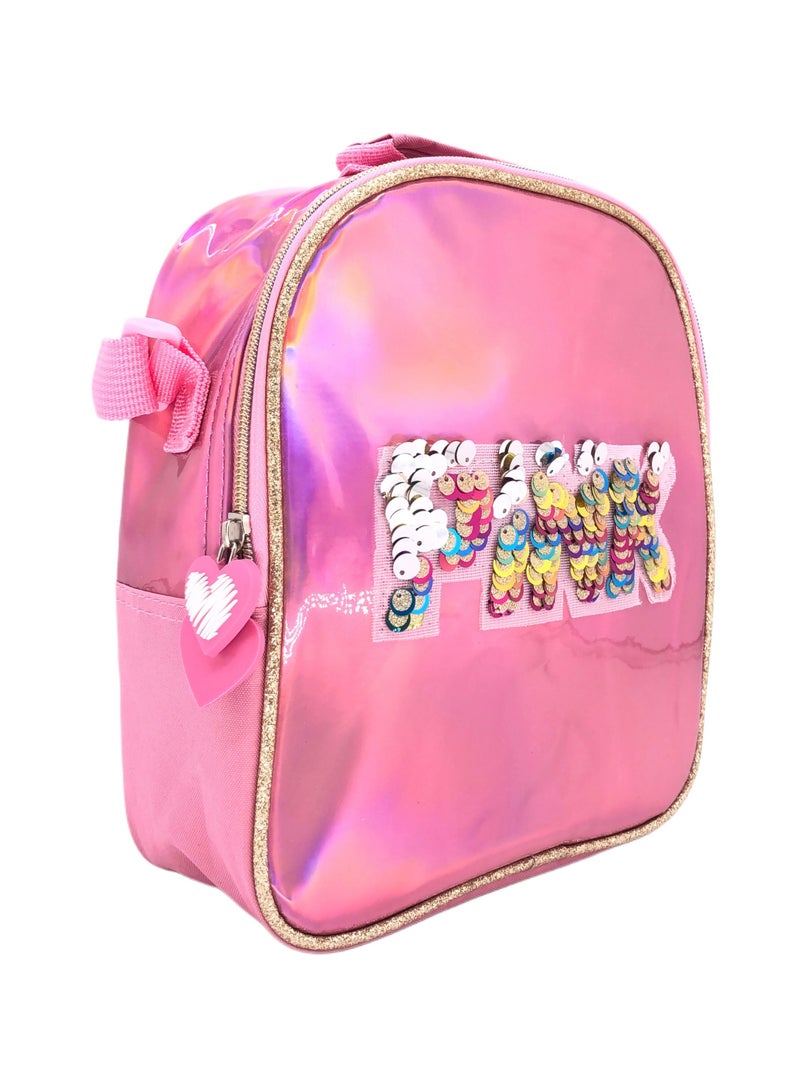 i-kola Heart And Butterfly Design Rolling Backpack 15 inch Wheeled Kids Backpack with Lunch Bag and Pencil Case for Girls Blue and Boys - Image 5