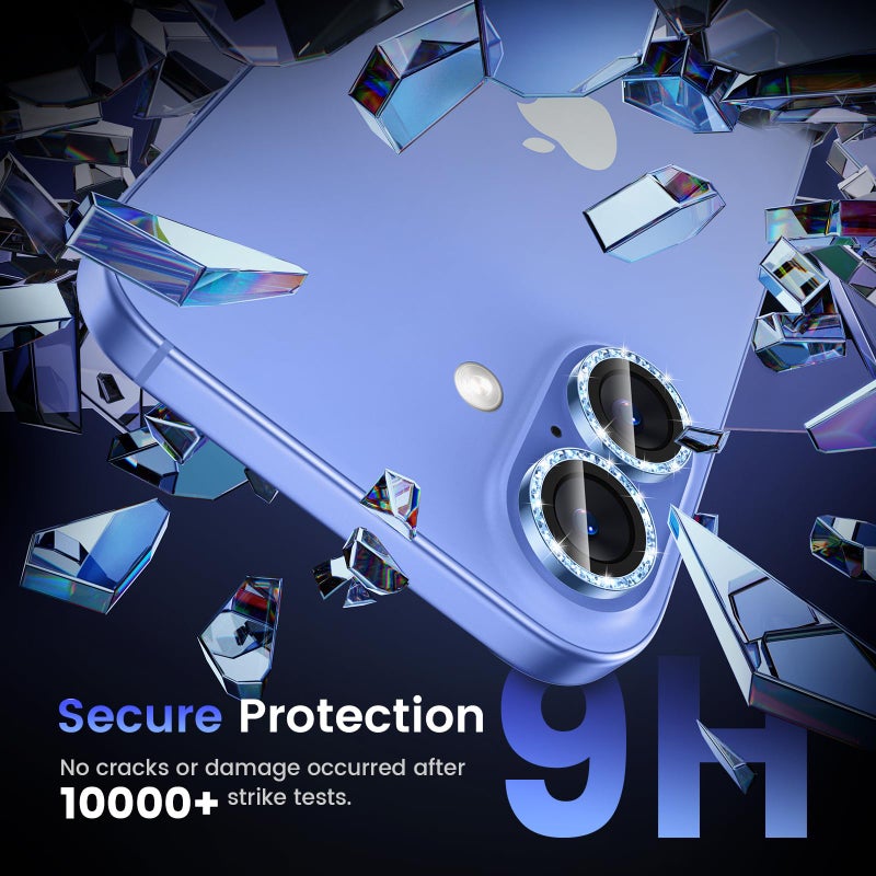 Tensea for iPhone 16 / iPhone 16 Plus Camera Lens Protector, 9H Tempered Glass Camera Cover Screen Protector, HD Clear, Metal Individual Ring for 16 6.1inch/16 Plus 6.7inch - Image 4