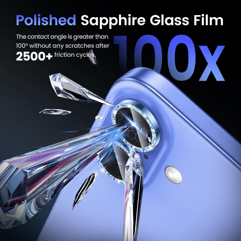 Tensea for iPhone 16 / iPhone 16 Plus Camera Lens Protector, 9H Tempered Glass Camera Cover Screen Protector, HD Clear, Metal Individual Ring for 16 6.1inch/16 Plus 6.7inch - Image 5