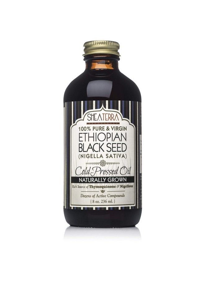 Shea Terra Organics Shea Terra Ethiopian Black Seed Coldpressed Extra Virgin Oil | All Natural & Oil To Boost Immune System Improve Hair Growth & Skin Tone Manage Chronic Dry Skin Eczema & More 8 Oz  - Image 1