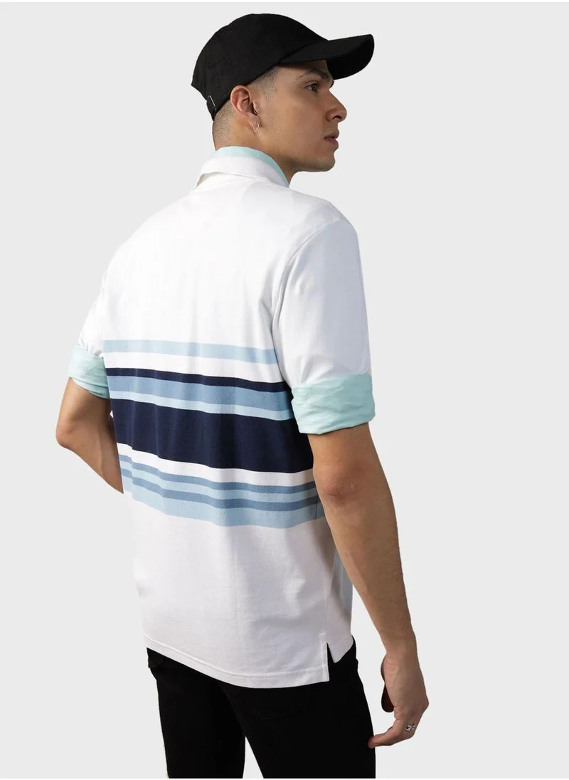 امريكان ايجل Striped Polo Shirt