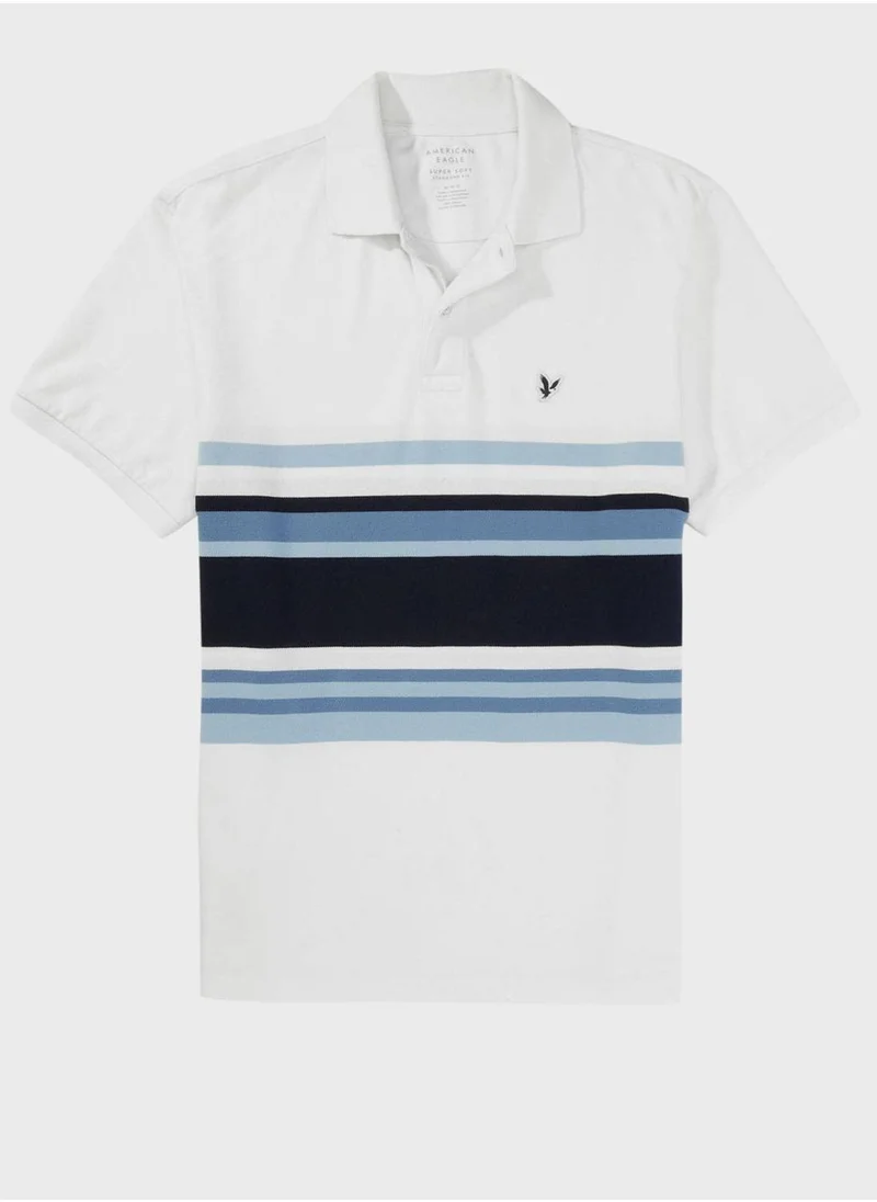 امريكان ايجل Striped Polo Shirt