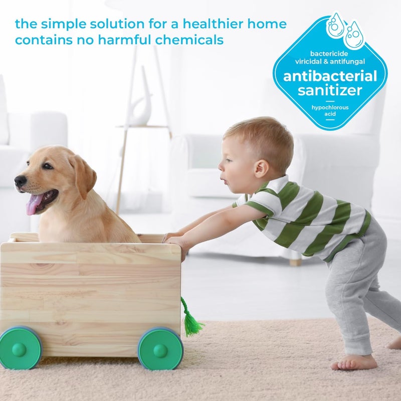 BRIOTECH بريوتك مطهر معقم بخاخ هيبوكلوروس، يقتل 99.99% من الفيروسات والبكتيريا، يقضي على الروائح، لطيف على دور الحضانة وغرف اللعب، مطهر لأسطح الاتصال بالطعام بدون شطف، 1 جالون إعادة تعبئة - Image 3
