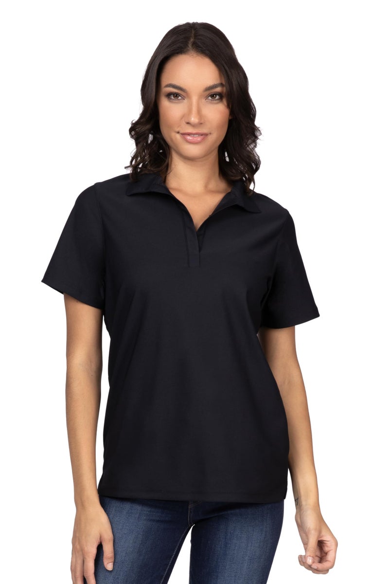 Chef Works Women's Polo Shirt, Black, X-Large - Image 1