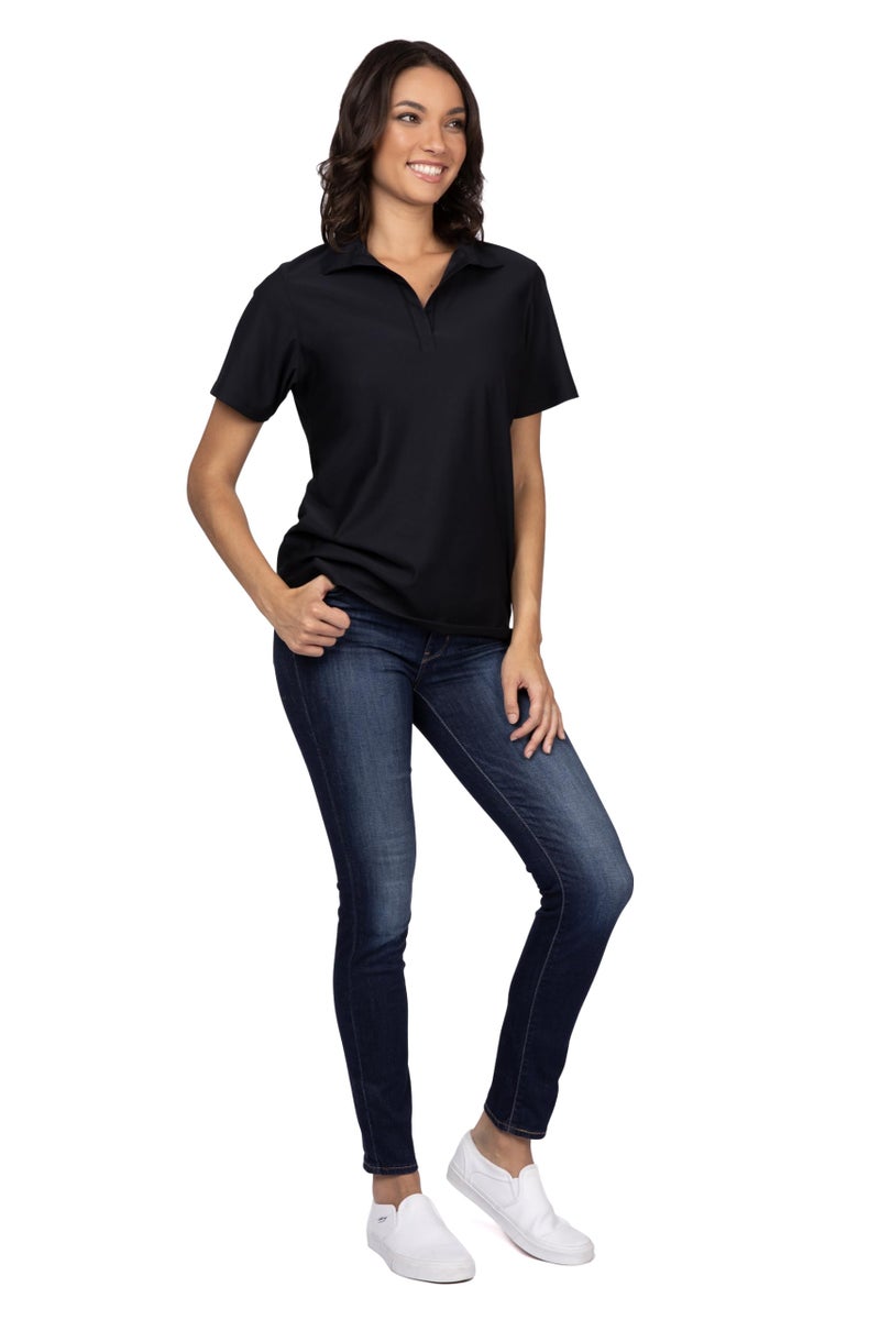 Chef Works Women's Polo Shirt, Black, X-Large - Image 2