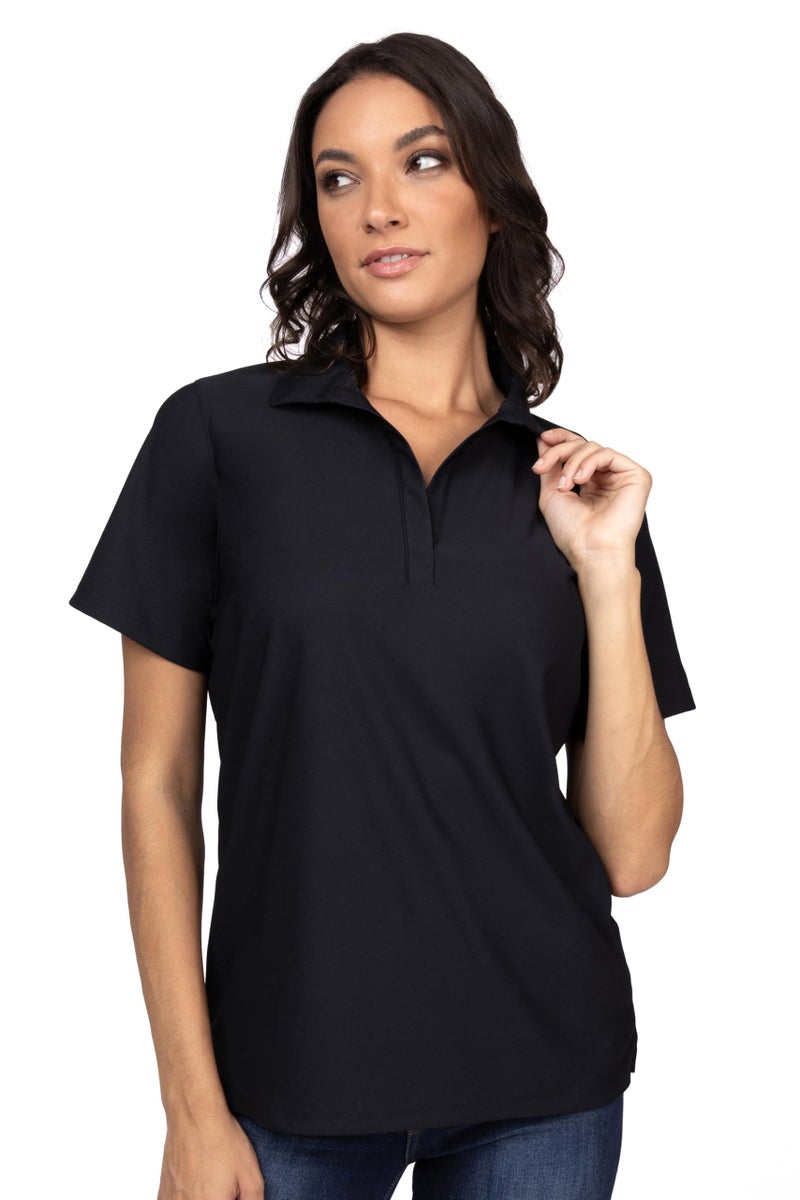 Chef Works Women's Polo Shirt, Black, X-Large - Image 3