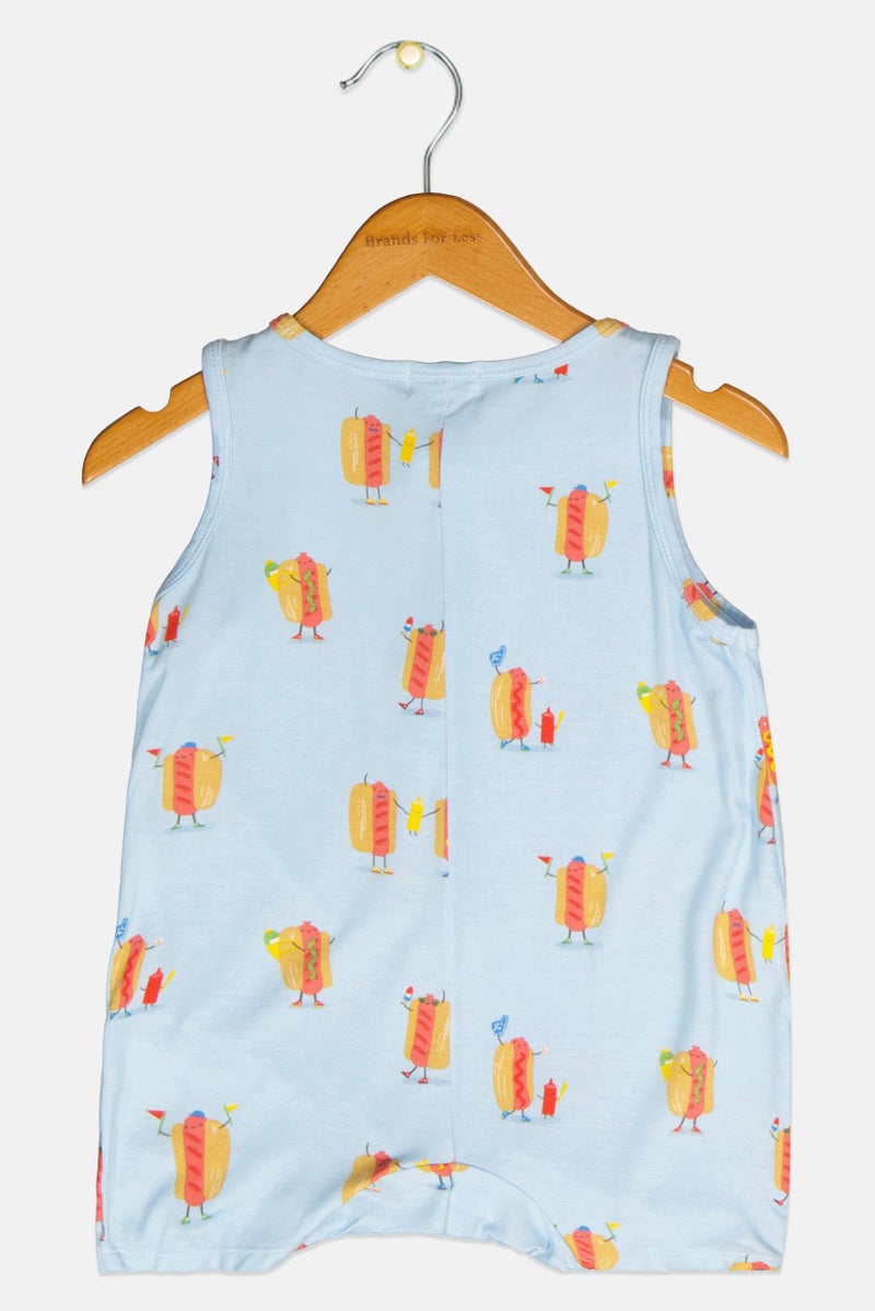 Angel Dear Toddlers Unisex Allover Print Rompers, Blue - Image 2