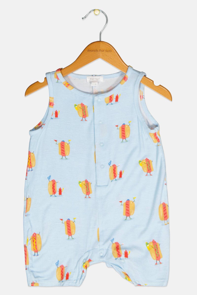 Angel Dear Toddlers Unisex Allover Print Rompers, Blue - Image 1