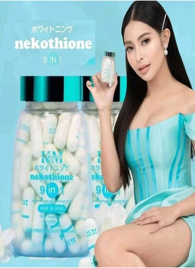 KM - Nekothione 9-in-1 Food Supplements, Whitening, Anti-Aging, and Moisture Boost, 60 Capsules for Comprehensive Skincare and Wellness - Image 1