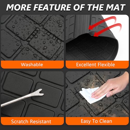 powoq Cargo Mat Compatible with 2022-2025 Nissan Pathfinder Trunk Mat with Backrest Mat TPE Cargo Liner Replacement for 2022 2023 2024 2025 Nissan Pathfinder Accessories(Trunk Mat with Backrest Mat) - Image 5