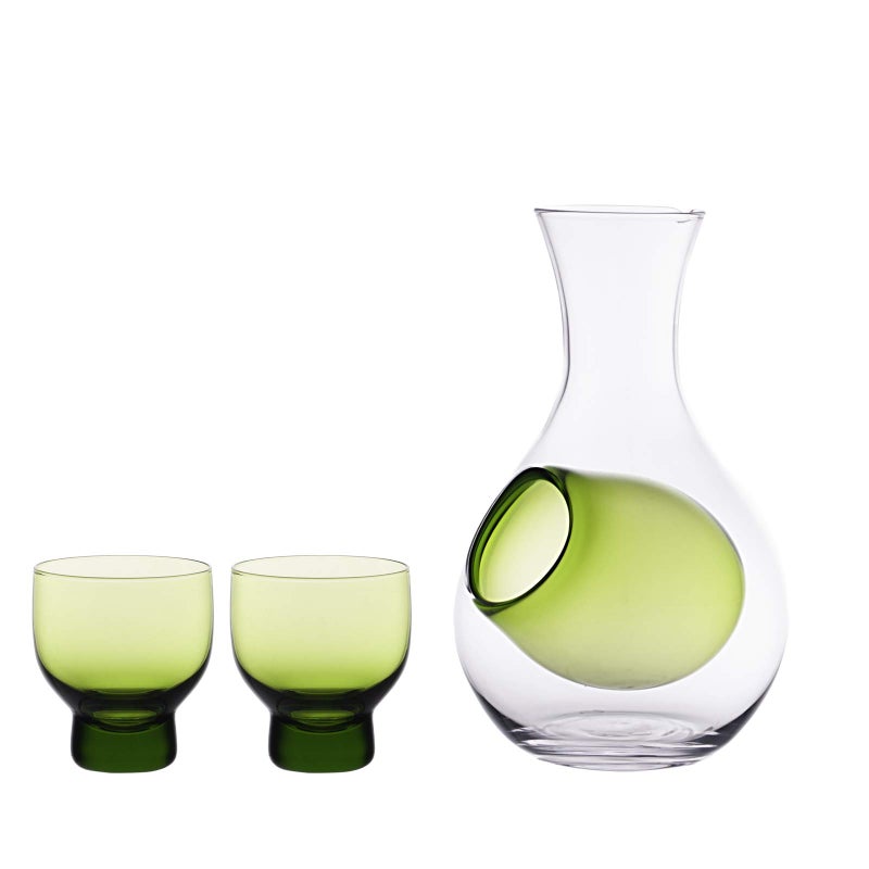 Hinomaru Collection Hinomaru Collection Japanese Cold Sake Glass Decanter Bottle with Ice Pocket Cold Sake Chilled Server Home or Restaurant Use 12 fl oz Sake Set 