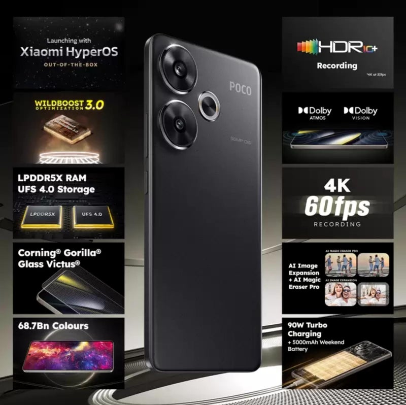 Poco F6 5G Black 8GB RAM 256GB ROM - Image 2