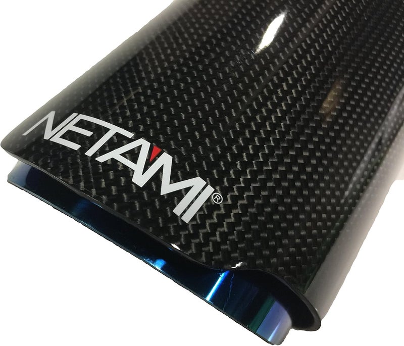 NETAMI 3" Inlet Carbon Fiber Stainless Steel Exhaust Tip (Blue, 3" Inlet/4" Outlet) - Image 2