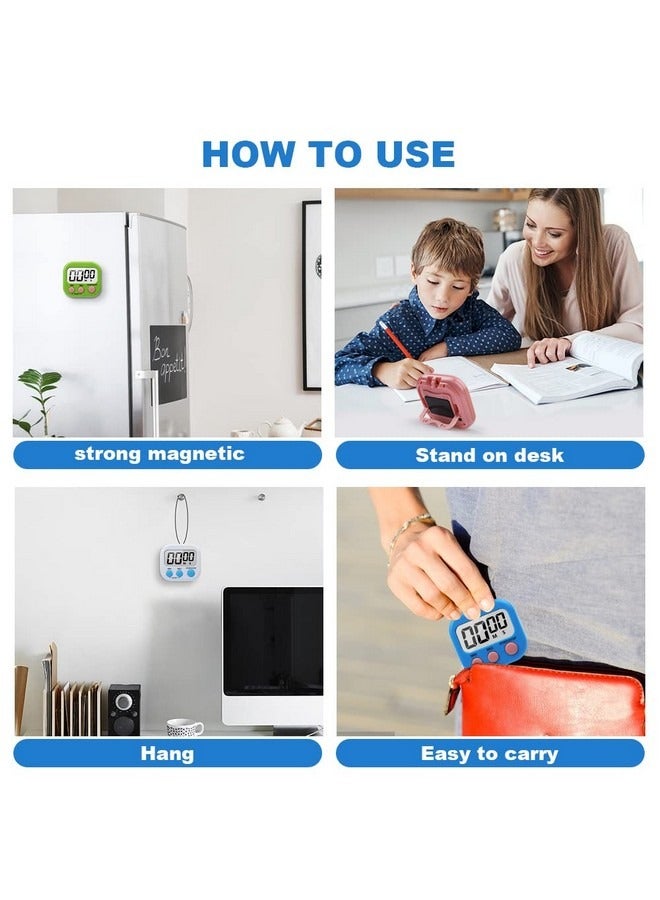 Beauenty Large Screen Digital Kitchen Timer Magnetic Stopwatch Timer for Baking Kitchen Study Training Count-Up Counting Down Clock ,White - Image 4