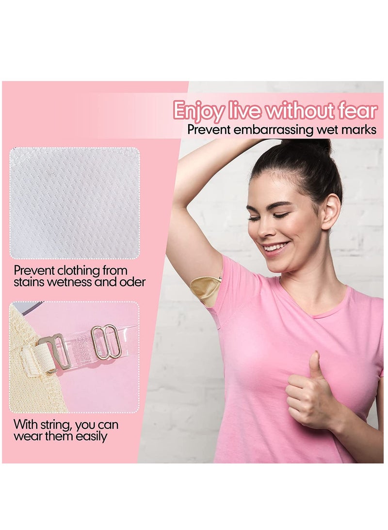KASTWAVE Underarm Sweat Pads Reusable Sweat Absorbing Guards Washable Armpit Sweat Pads with Shoulder Strap Under Arm Sweat Protectors Women Breathable Absorbent Sweat Pads Guards for Women and Men(4 Pairs) - Image 3