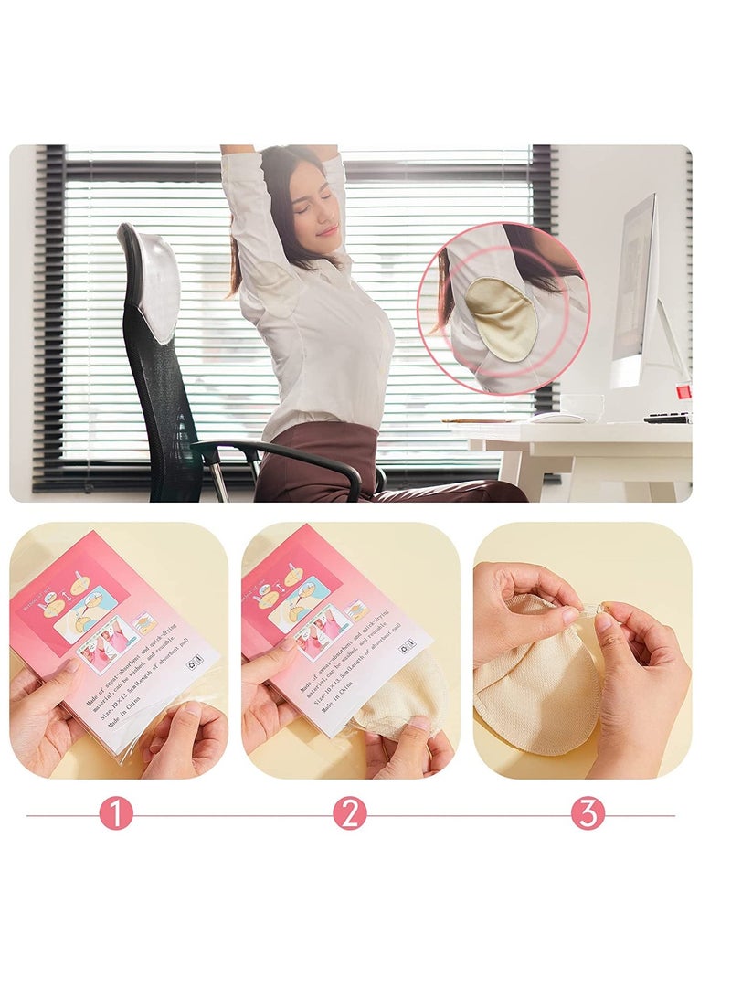 KASTWAVE Underarm Sweat Pads Reusable Sweat Absorbing Guards Washable Armpit Sweat Pads with Shoulder Strap Under Arm Sweat Protectors Women Breathable Absorbent Sweat Pads Guards for Women and Men(4 Pairs) - Image 4
