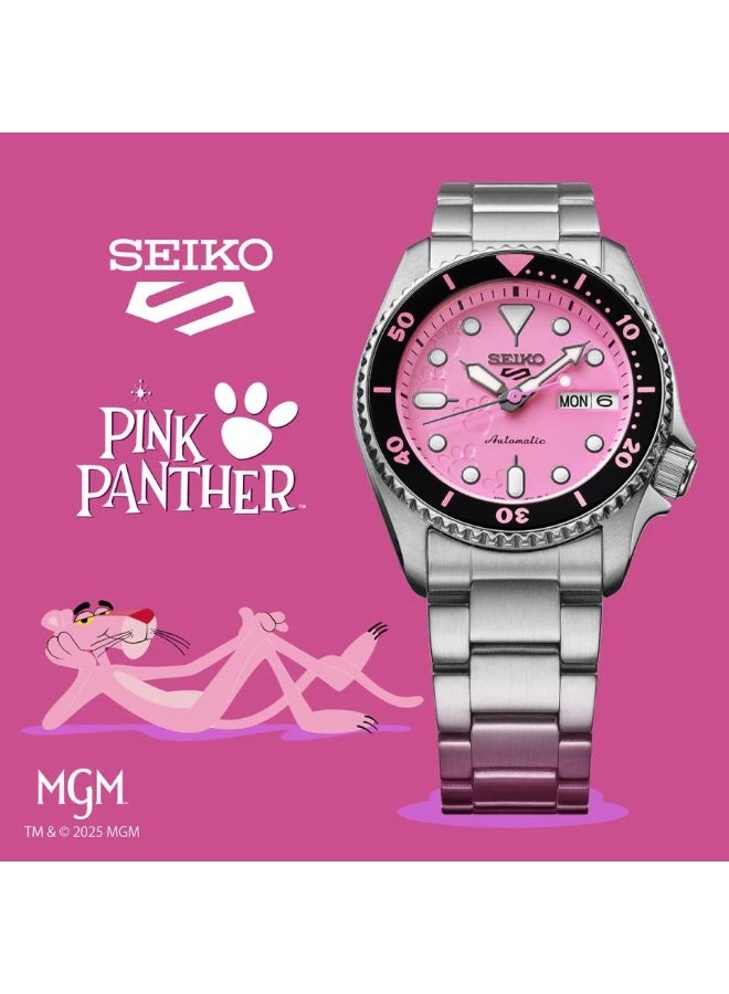 Seiko 5 Sports SKX series Pink Panther collaboration limited edition model SBSA321 - Image 1