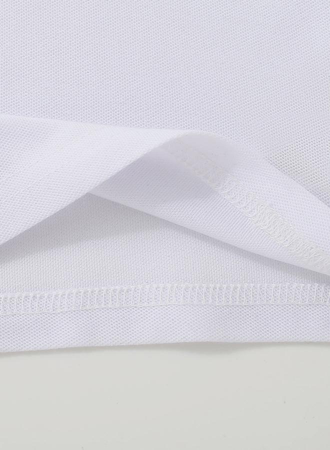 Take Two Boys White Graphic Polo and Black Jogger Set - Image 4