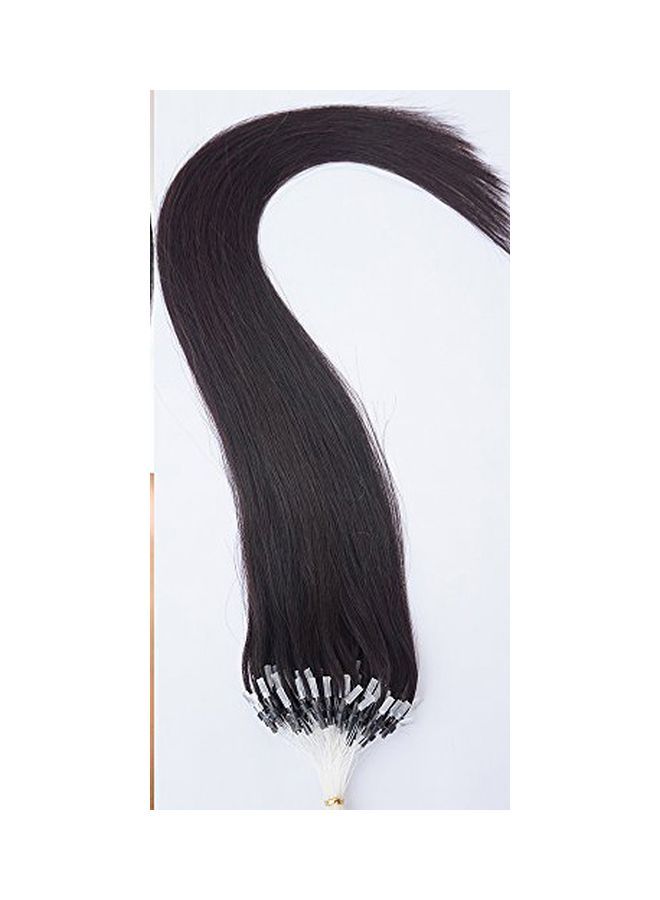NIBEMINENT 100-Piece Micro Ring Loop Hair Extensions 1B Black 20inch - Image 2