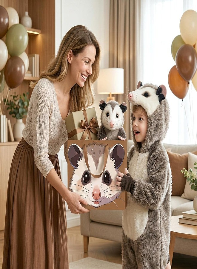 Woosytoo Opossum Gift Bag with Tissue Paper and Card Funny Possum Present Wrapping Bag - Cute Woodland Animal Trash Cat Birthday Party Supplies for Kids Adults Meme Lovers - Image 3