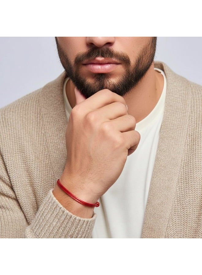 Luck Strings Red cord Bracelet for Men - Adjustable Bracelet for Women - Unisex Adult Waterproof Nylon Cord Surfer Passion protection strength Power Talisman Good Charm Energy Red of Fate Love - Image 2
