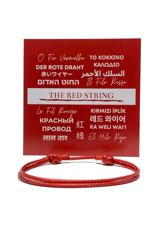 Luck Strings Red cord Bracelet for Men - Adjustable Bracelet for Women - Unisex Adult Waterproof Nylon Cord Surfer Passion protection strength Power Talisman Good Charm Energy Red of Fate Love - Image 1