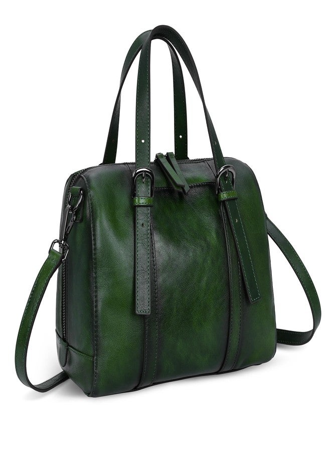 Iswee Leather Purses and Handbags Hobo Crossbody Bags for Women Vintage Purse Small Top Handle Bags Zipper Tote Bag (Green) - Image 1