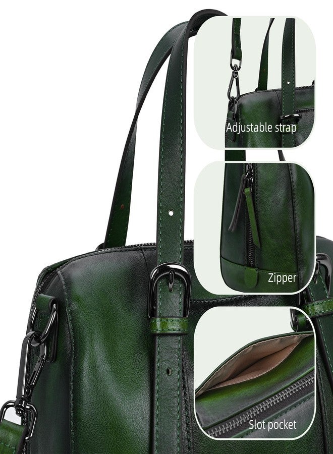 Iswee Leather Purses and Handbags Hobo Crossbody Bags for Women Vintage Purse Small Top Handle Bags Zipper Tote Bag (Green) - Image 4