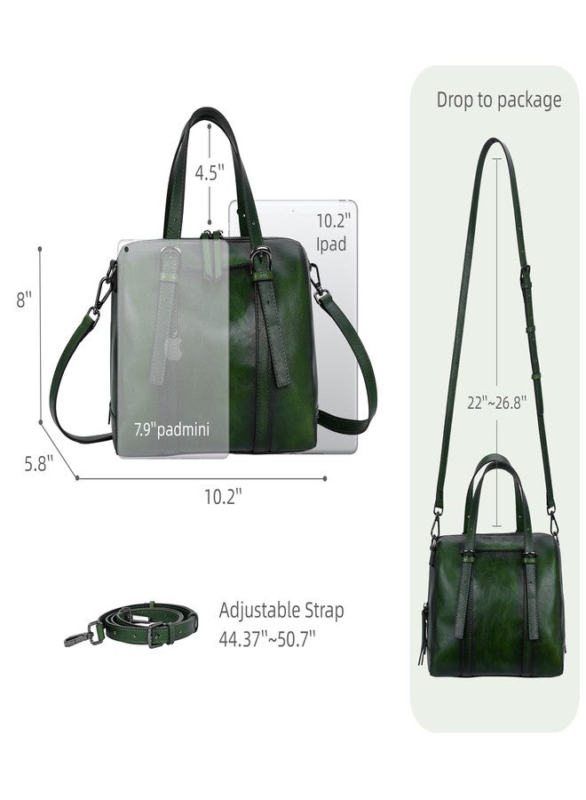 Iswee Leather Purses and Handbags Hobo Crossbody Bags for Women Vintage Purse Small Top Handle Bags Zipper Tote Bag (Green) - Image 5
