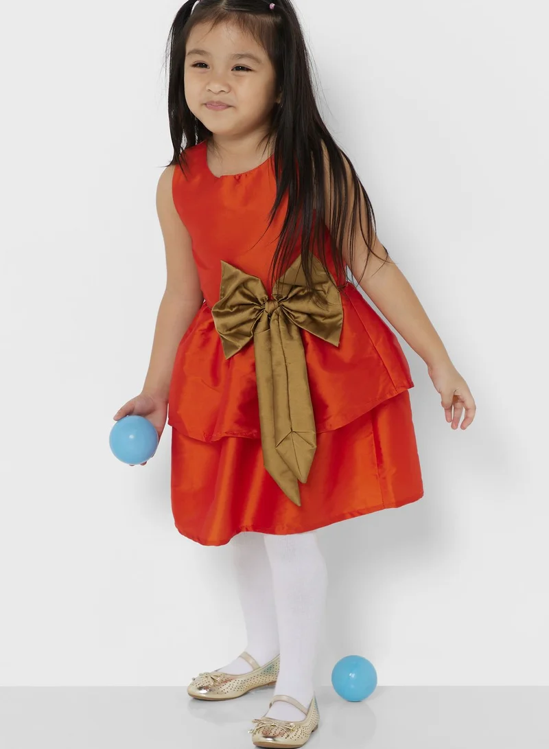 Pinata Partywear Dress With Bow Detailing On Waist
