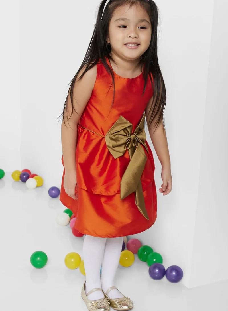Pinata Partywear Dress With Bow Detailing On Waist