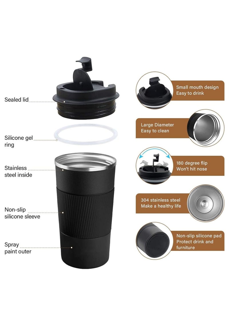 Coffee Mug 17oz insulated coffee travel mug spill proof with leakproof lid vacuum stainless steel thermos coffee tumblers to go reusable coffee cup for men and women for hot & cold drinks - Image 4