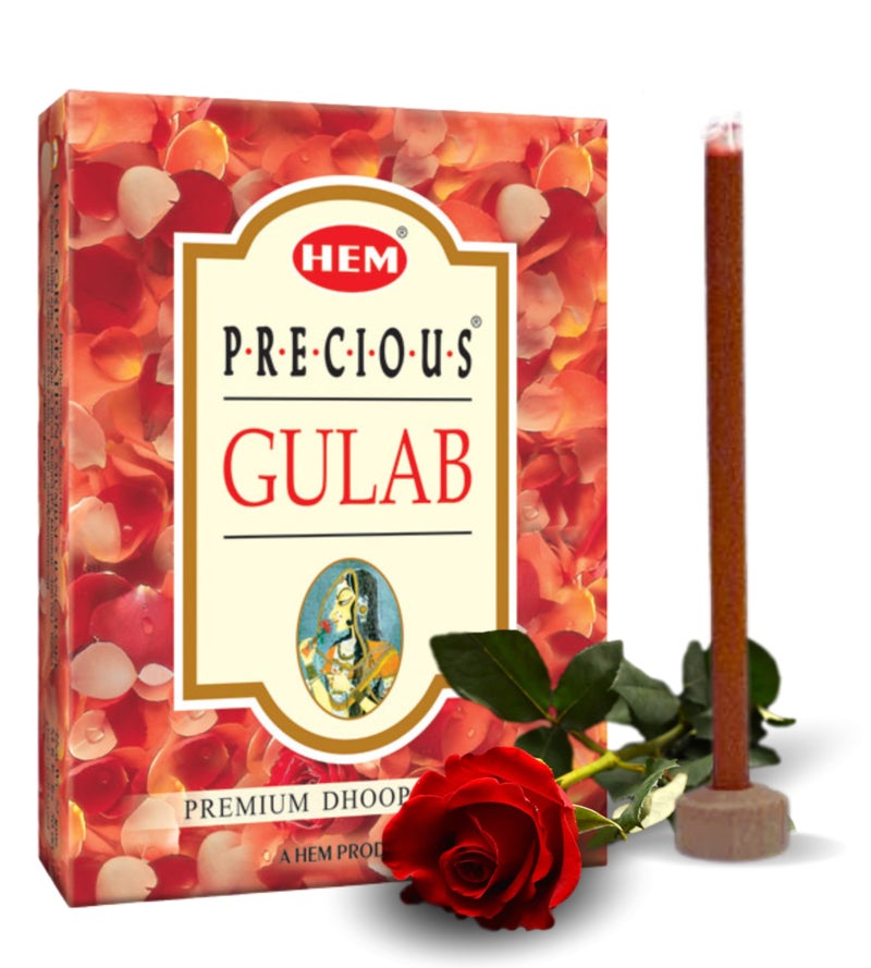 HEM Precious Gulab Dhoop Sticks | Bambooless & Charcoal-Free | Natural Rose Aroma for Meditation, Home Fragrance & Spiritual Practices | 25-30 Min Burn Time | Approx. 100 Sticks | Pack of 5 (60g Each) - Image 3