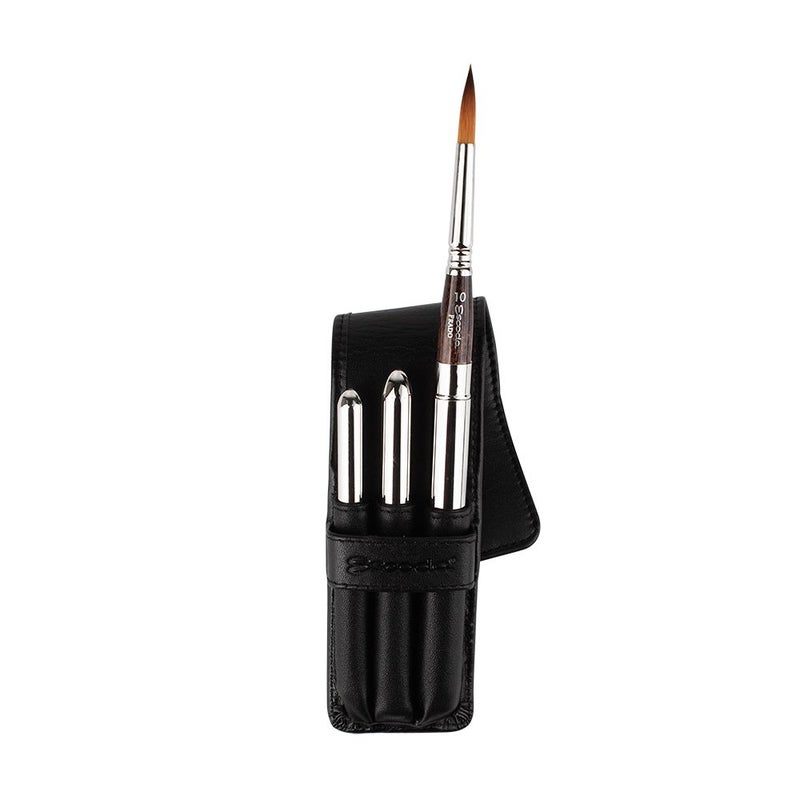 Escoda Watercolour Prado Set with 3 Round Travel Brushes for Watercolour Size 2610 3 Brushes Synthetic Tame Round Pointed - Image 2