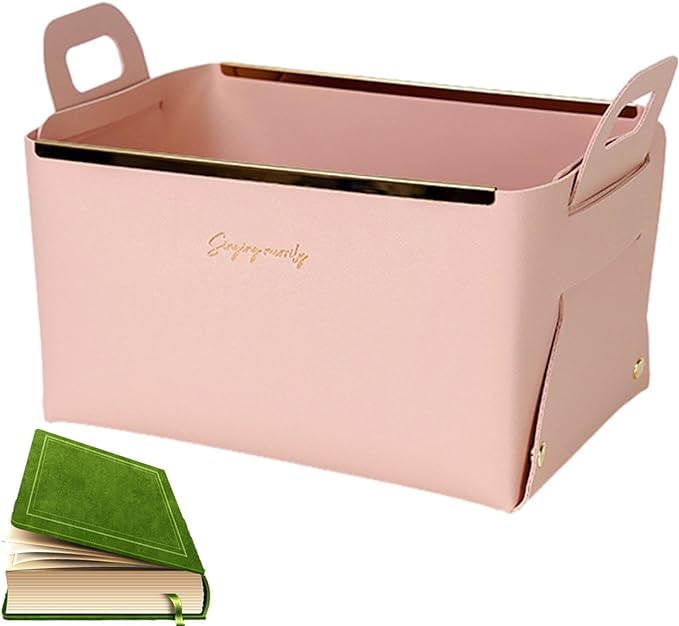 Brikipth Makeup Holder Leather Makeup Organizer and Portable Cosmetic Bag Makeup Organizer Bag for Cosmetics Makeup Brushes Girls Women Friends Simple Cosmetic Cases Peach - Image 5