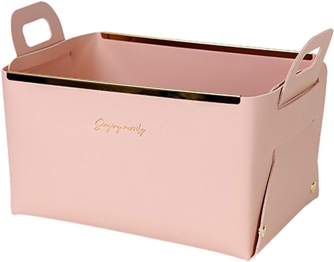 Brikipth Makeup Holder Leather Makeup Organizer and Portable Cosmetic Bag Makeup Organizer Bag for Cosmetics Makeup Brushes Girls Women Friends Simple Cosmetic Cases Peach - Image 1