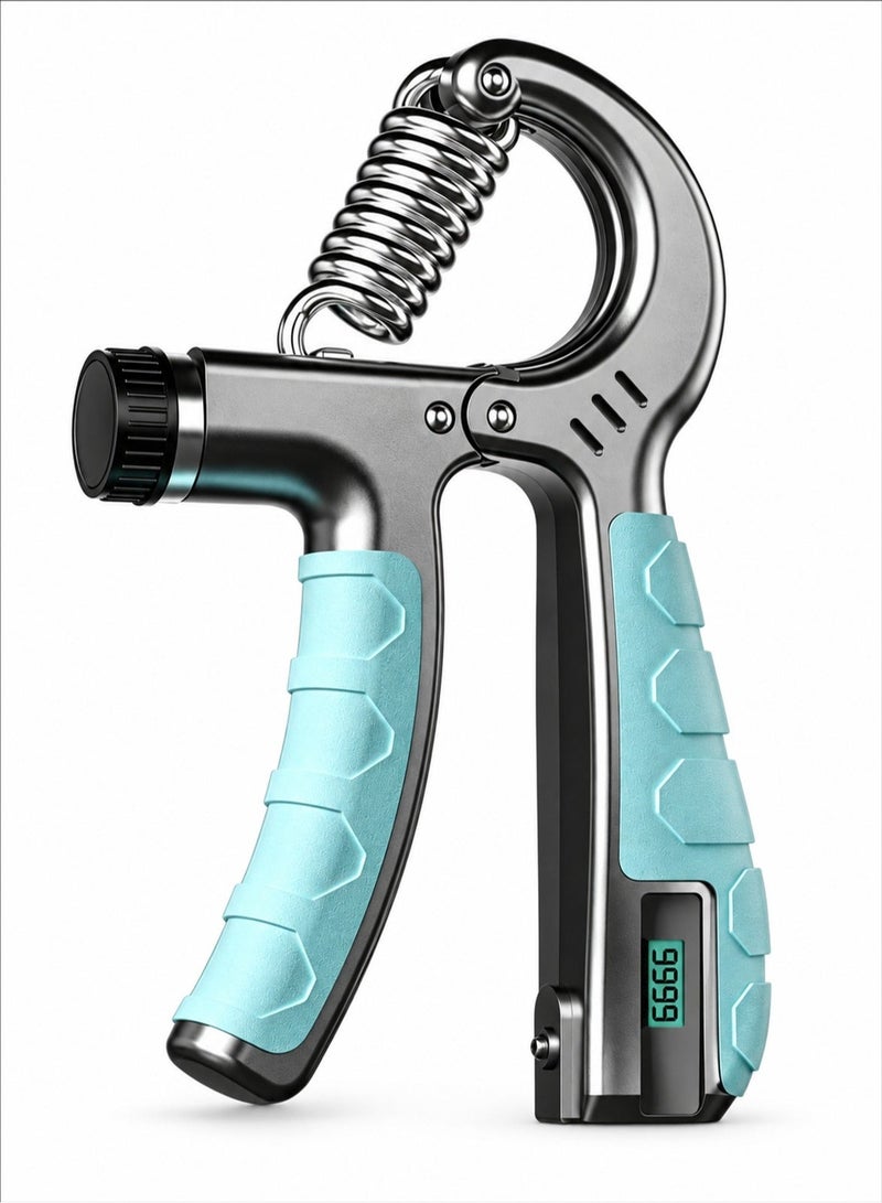 Aido Adjustable Countable Hand Grip Strengthener 5‑200KG, Electronic Counter Wrist Forearm Trainer for Gym Home Workout - Image 1