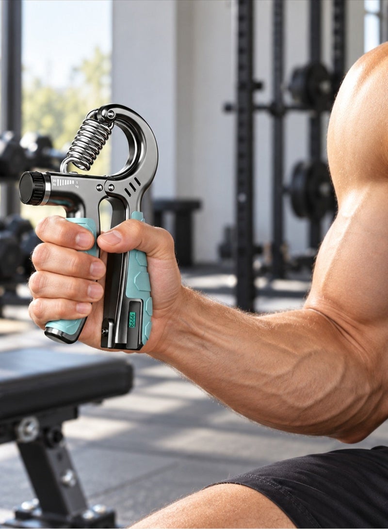 Aido Adjustable Countable Hand Grip Strengthener 5‑200KG, Electronic Counter Wrist Forearm Trainer for Gym Home Workout - Image 2