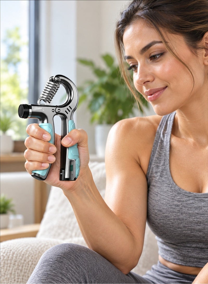 Aido Adjustable Countable Hand Grip Strengthener 5‑200KG, Electronic Counter Wrist Forearm Trainer for Gym Home Workout - Image 3