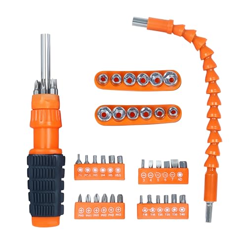 GLUN® Screwdriver Tool Kit, 38 in 1 Magnetic Handle Tip & Multi-Bits, with Flexible Rod, All-in-One Repair Tool Kit Use at Home, Office & Factories - Image 1