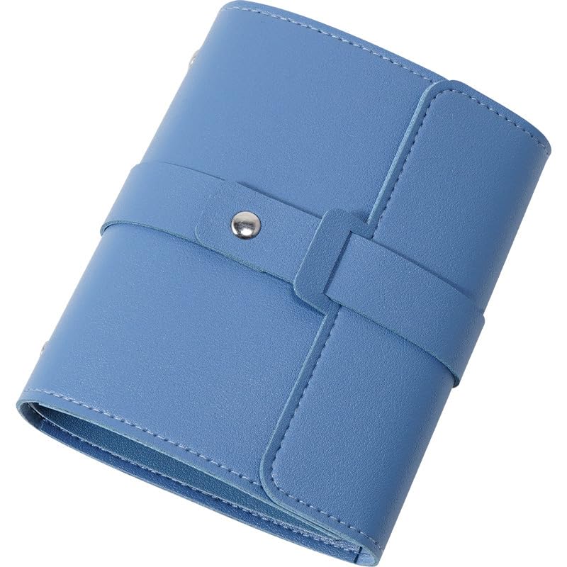 Yiluana Jewelry Organizer Portable Earring Holder Pu Leather Travel Jewelry Organizer Case with Foldable Book Design for Girls Women Blue