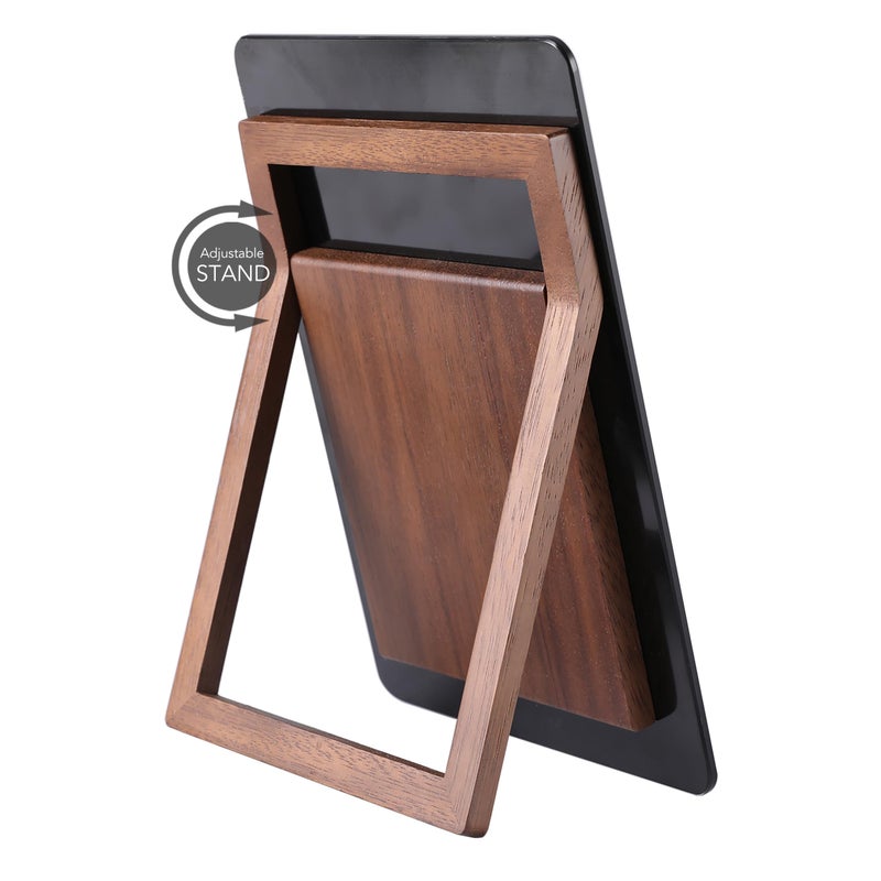 YEOUX Desktop Black Glass Dry Erase Whiteboard with Reversible Wood Stand, Small Portable White Board Easel for Desk, Reusable Desk Notepad 9.5"x6.7" for Office, Home, School, Marker&Eraser Included, Yeoux - Image 2